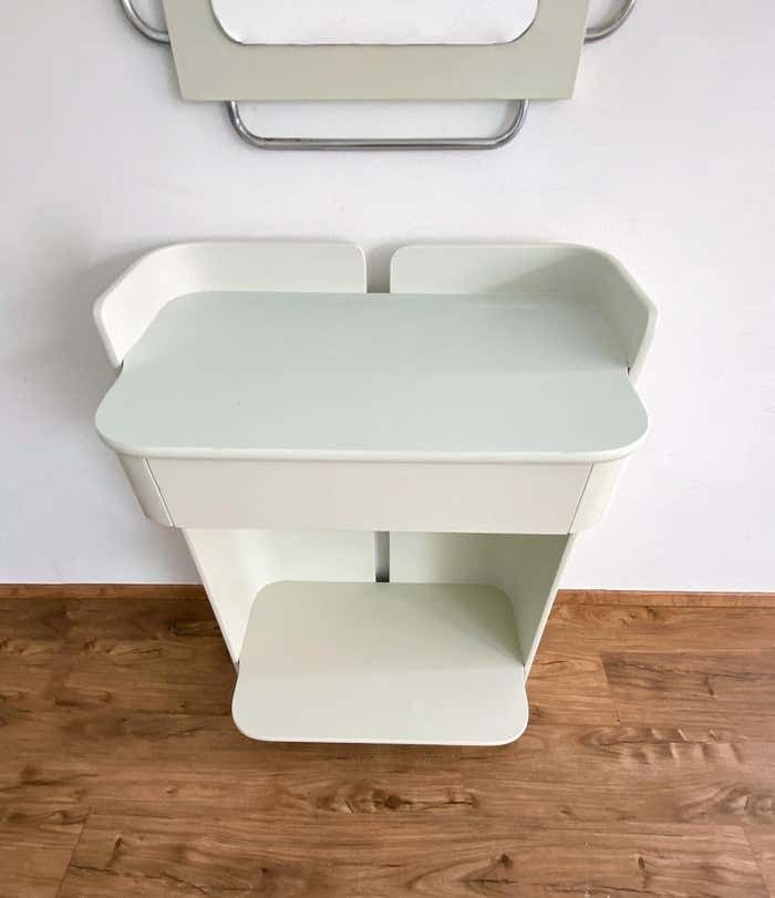 photo for sale Mid Century Modern White Wood Wardrobe Set By Carlo De Carli For Fiarm, 1970s