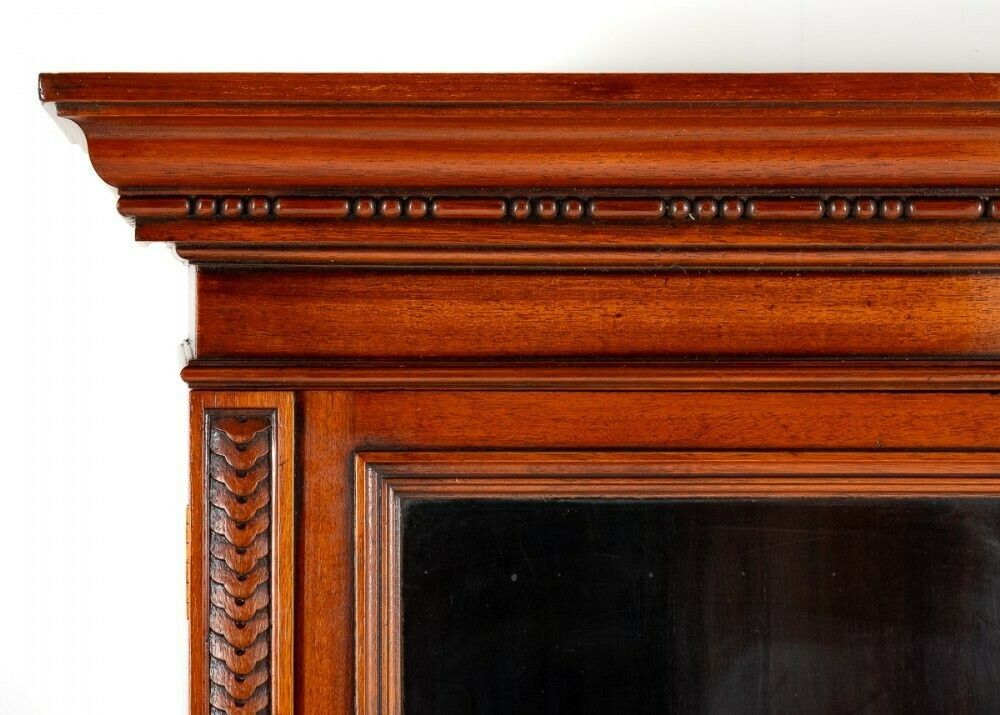 Victorian Bookcase Walnut Glazed Cabinet Shoolbred And Co 1880 photo vinterior