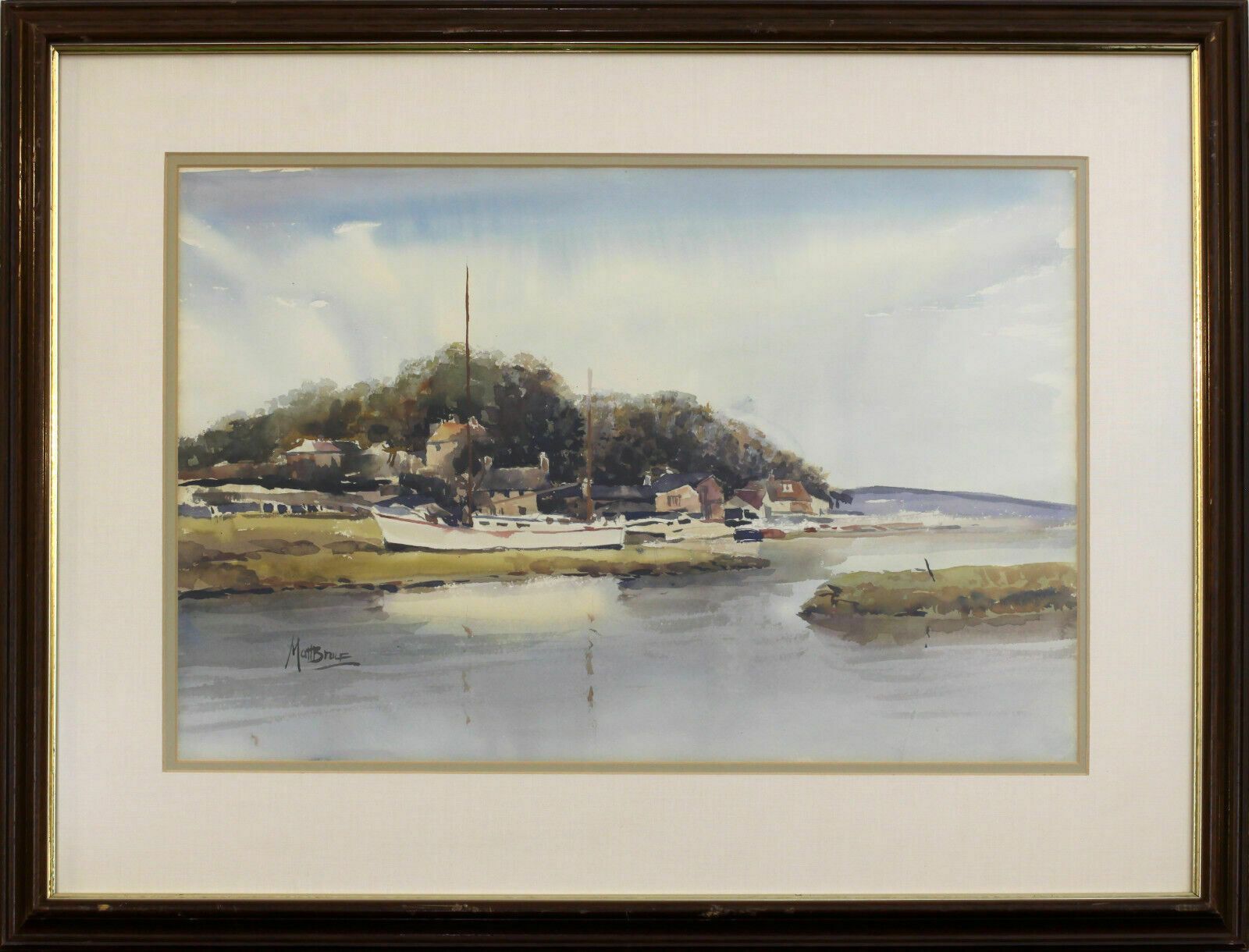 Watercolour By Matt Bruce. Titled "Piddinghoe, Sussex"