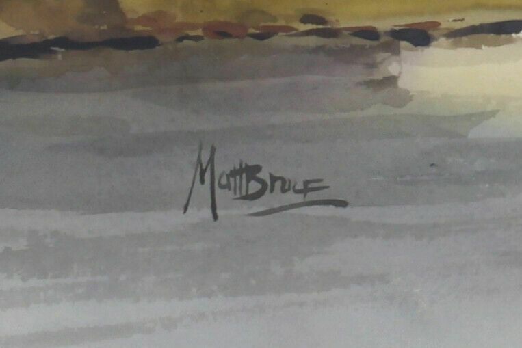 Watercolour By Matt Bruce. Titled "Piddinghoe, Sussex" photo for sale