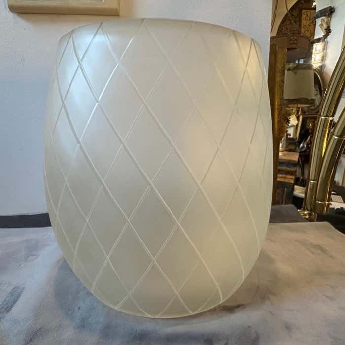 1950s Barovier Style Mid Century Modern Gold And Clear Murano Glass Vase photo vintage