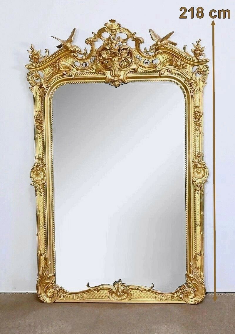 Important Louis XV Mirror In Gilded Wood – Early 19th Century