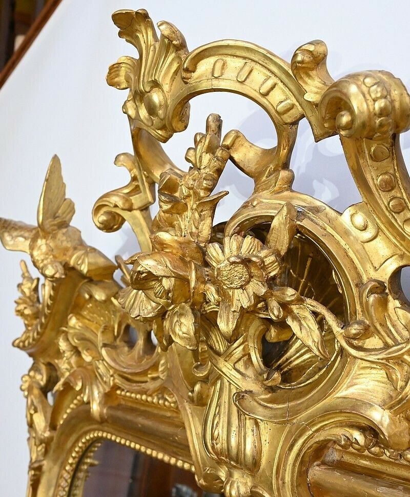 Home Decor Important Louis XV Mirror In Gilded Wood – Early 19th Century photo