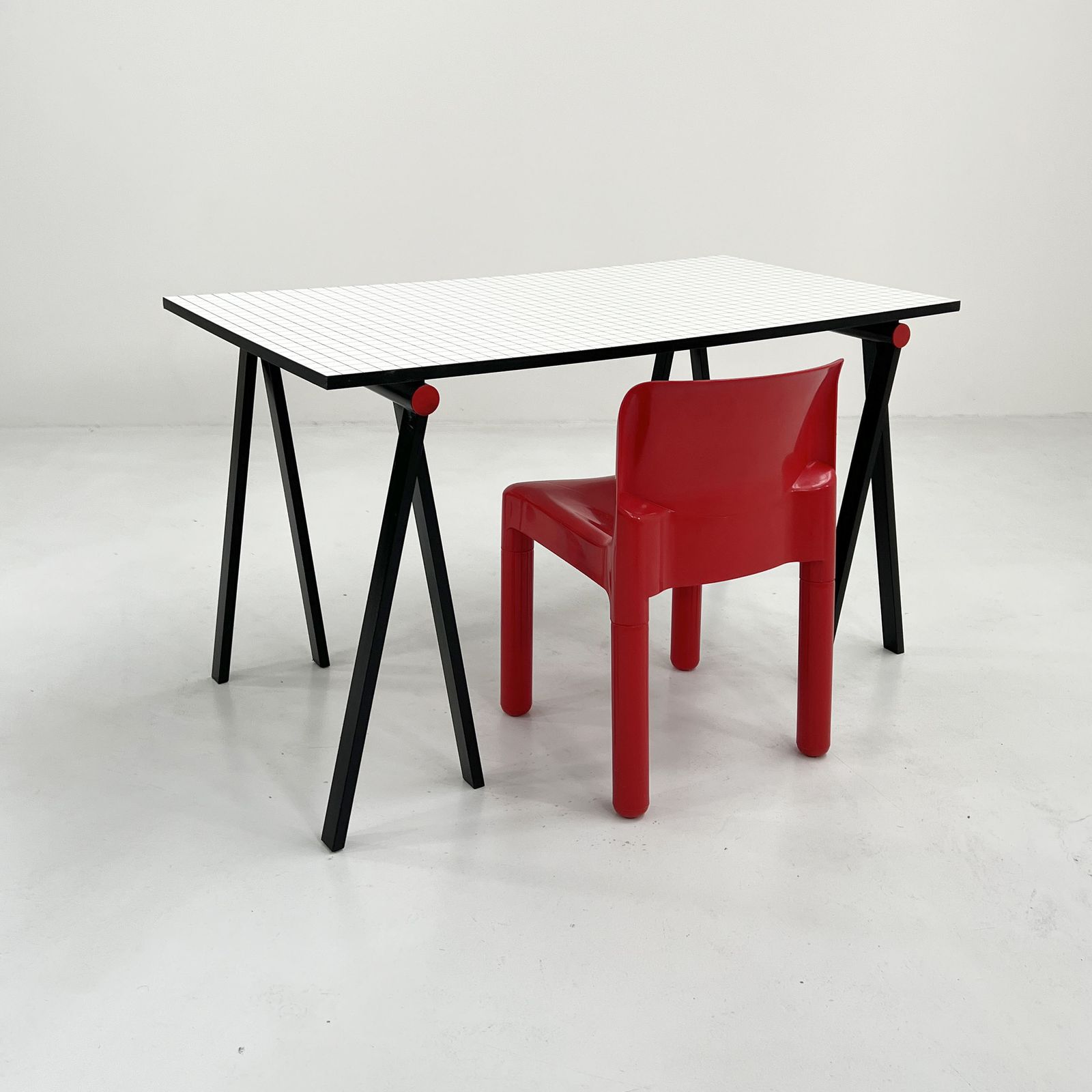 Trestle Desk By Rodney Kinsman For Bieffeplast, 1980s photo 1192.0