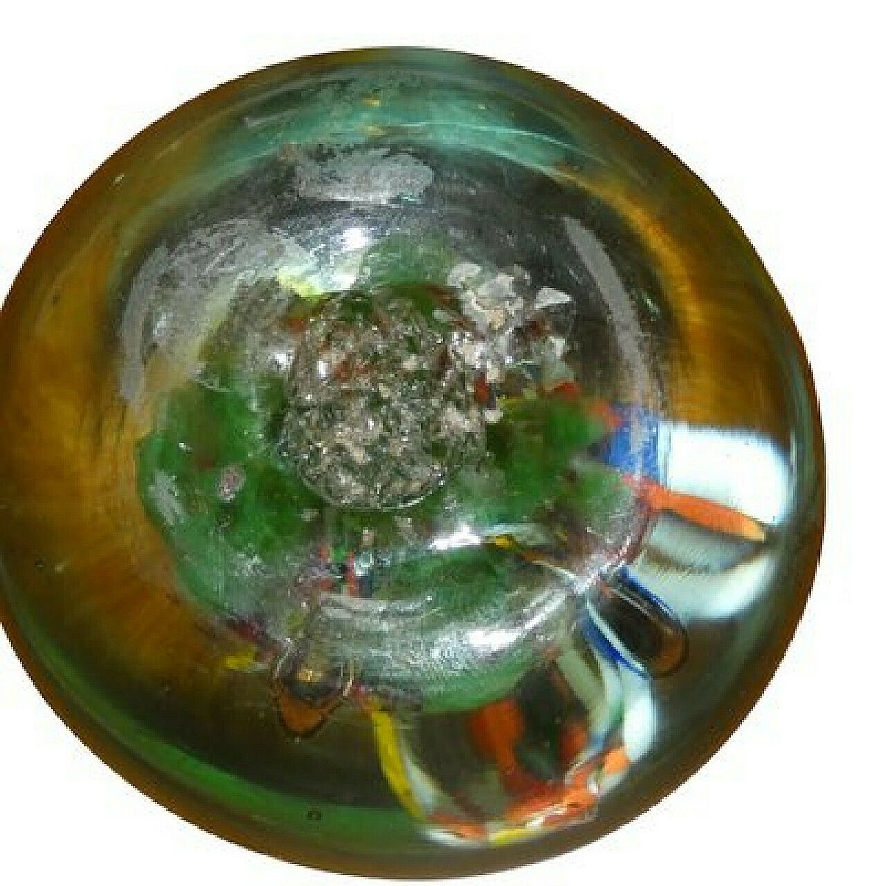 Murano Glass Floral Paperweight, 1950s photo vintage