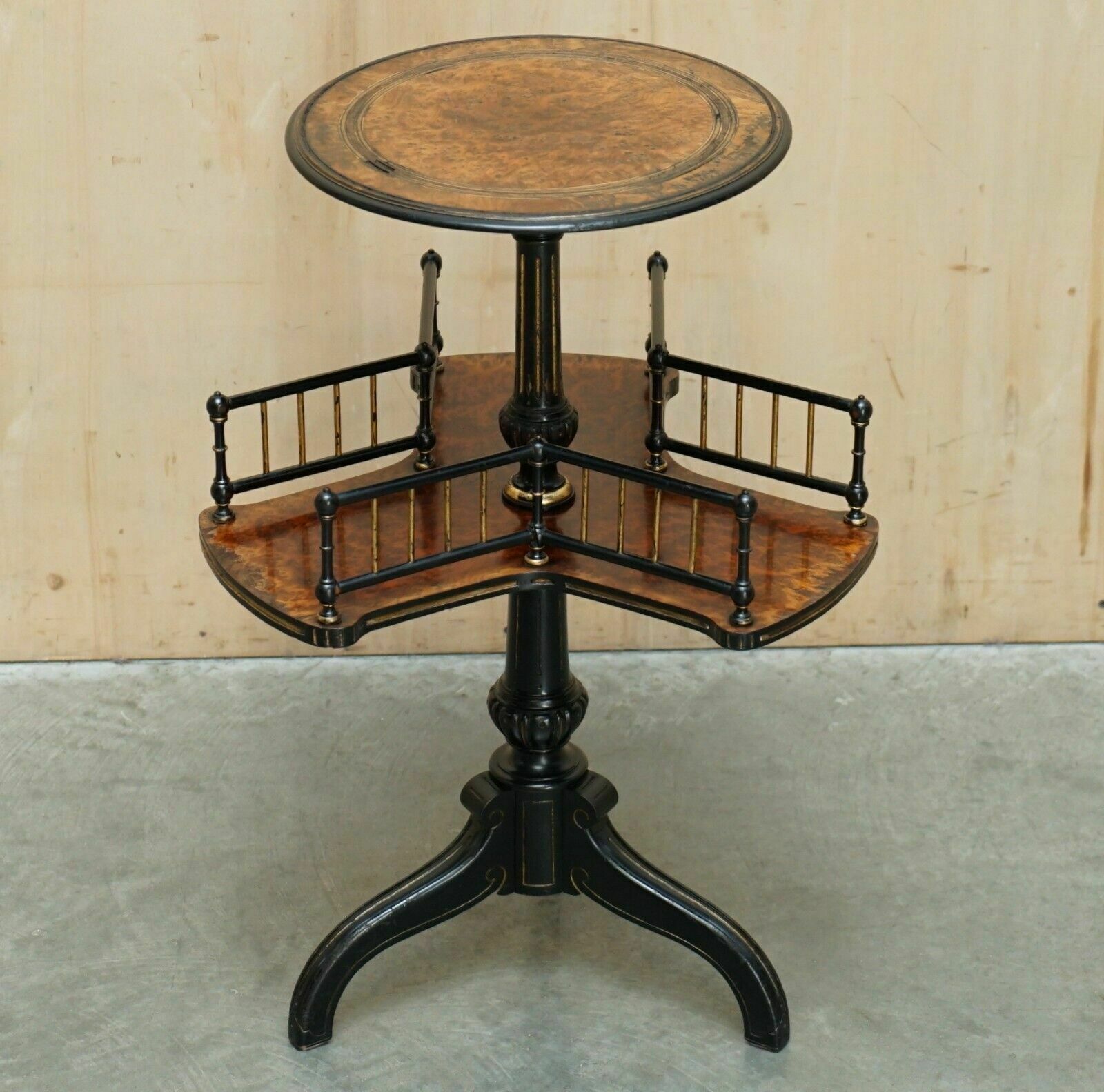 Antique Victorian Gillows Lancaster Aesthetic Movement Amboyna Wood Book Table photo furniture