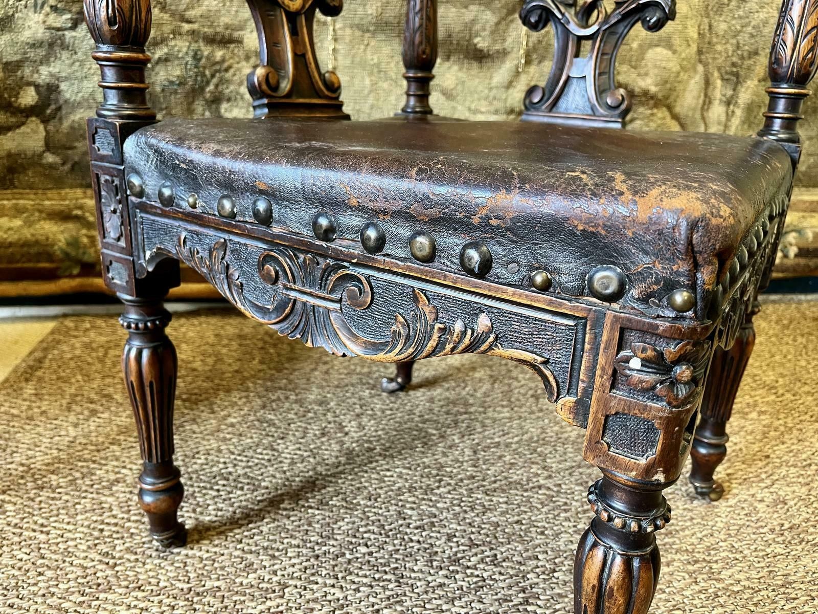 Superb Pair Of 18th Century Carved Armchairs photo vintage