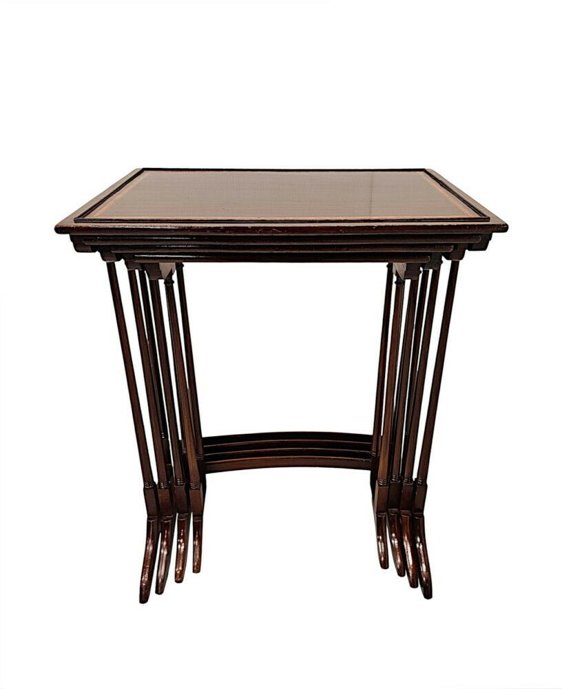 A Fabulous Edwardian Nest Of Four Inlaid Tables photo Furniture
