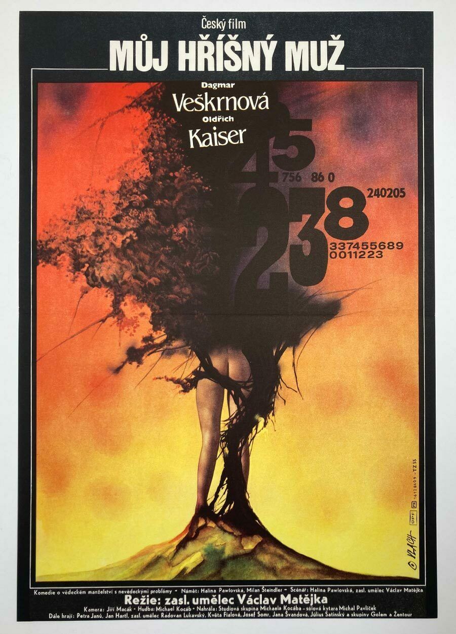Movie Poster, My Sinful Man, Zdeněk Vlach, 1987