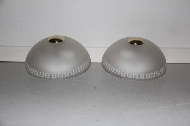 Elegant And Chic Pair Sconces Fendi Design, 1970 photo Lighting