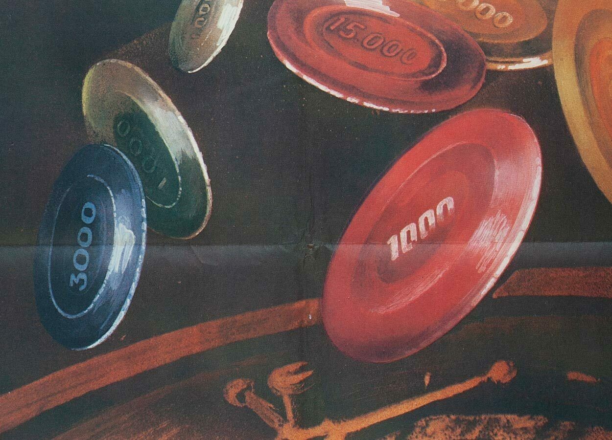 Movie Poster, Croupier Freddy, Karel Míšek, 1983 photo vintage