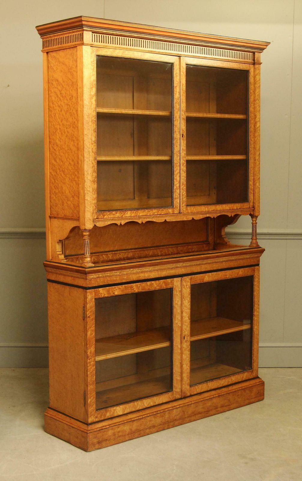 Victorian Bird's Eye Maple Display Bookcase photo furniture