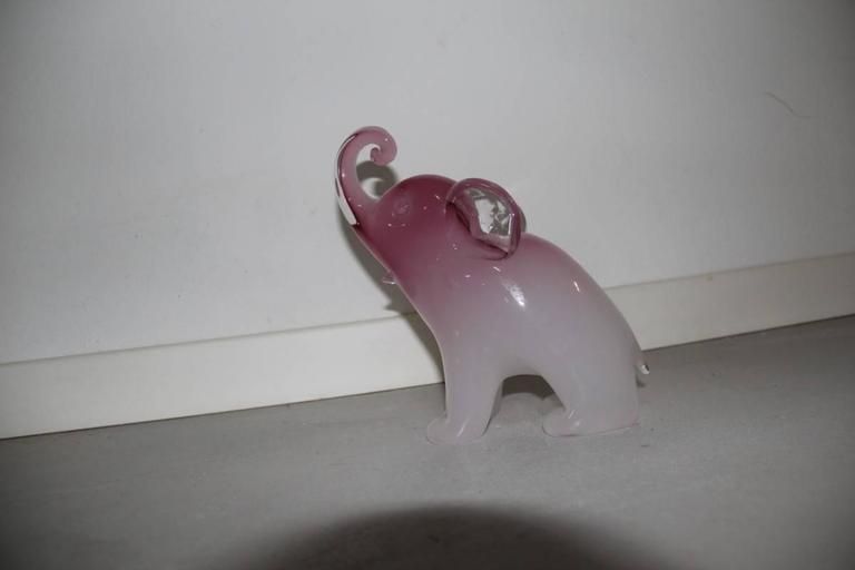 Seguso Sculpture Murano Glass Alabaster Elephant Murano Italian Design photo furniture