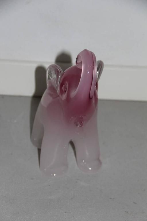 Seguso Sculpture Murano Glass Alabaster Elephant Murano Italian Design photo for sale
