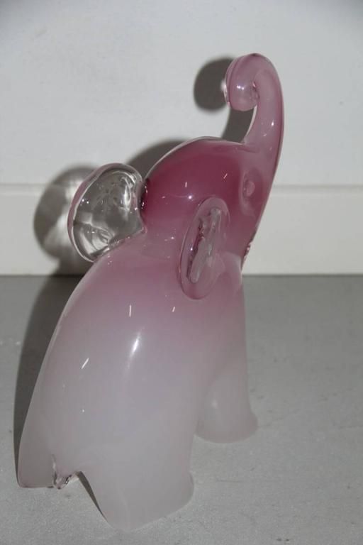 Seguso Sculpture Murano Glass Alabaster Elephant Murano Italian Design photo Art