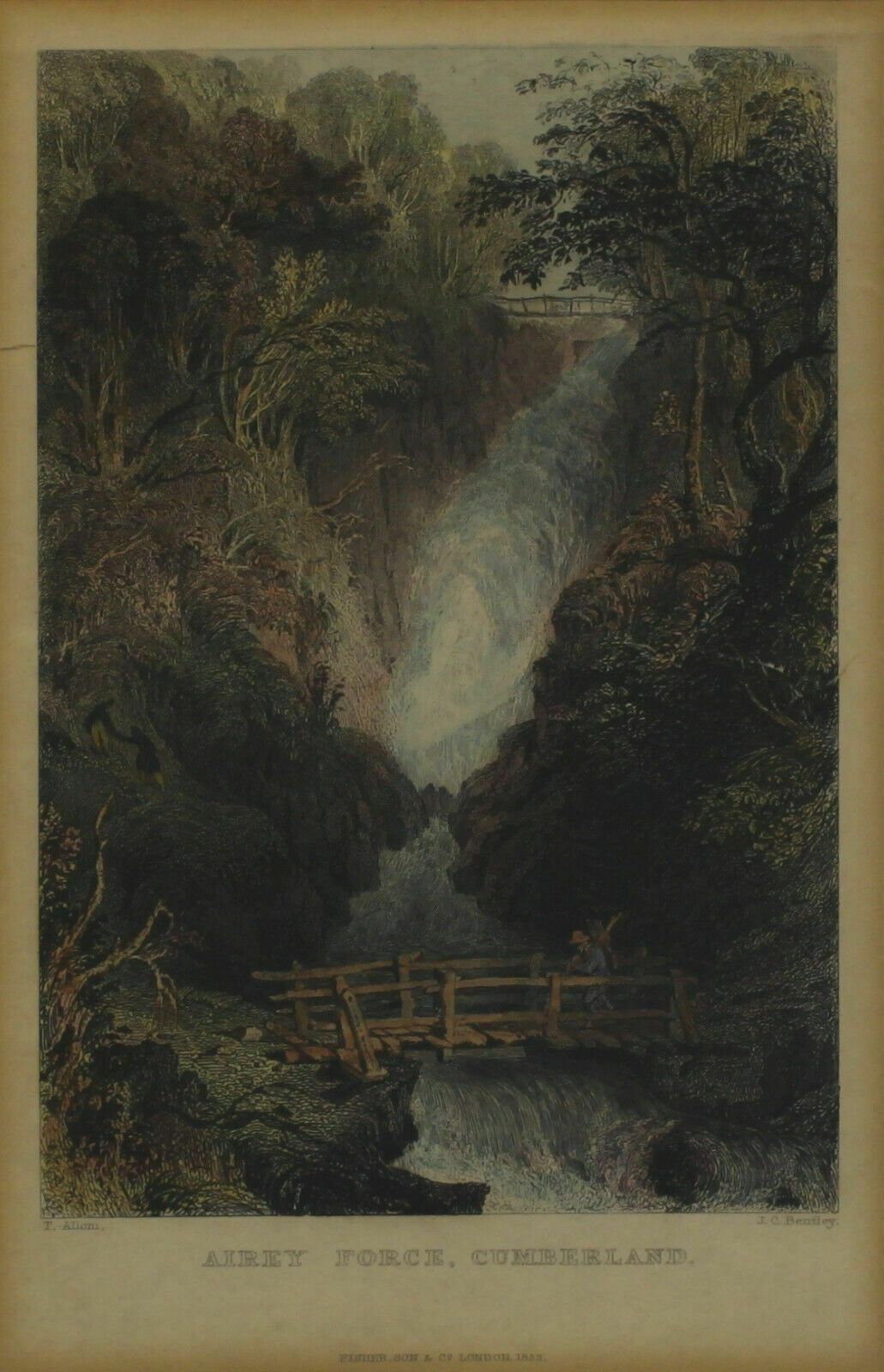 Engraving By Joseph C Bentley After Thomas Allom. Airey Force, Cumberland photo furniture