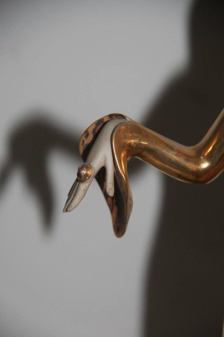 Capodimonte Sculpture Woman Vamp 1970s Italian Design Gold photo for sale
