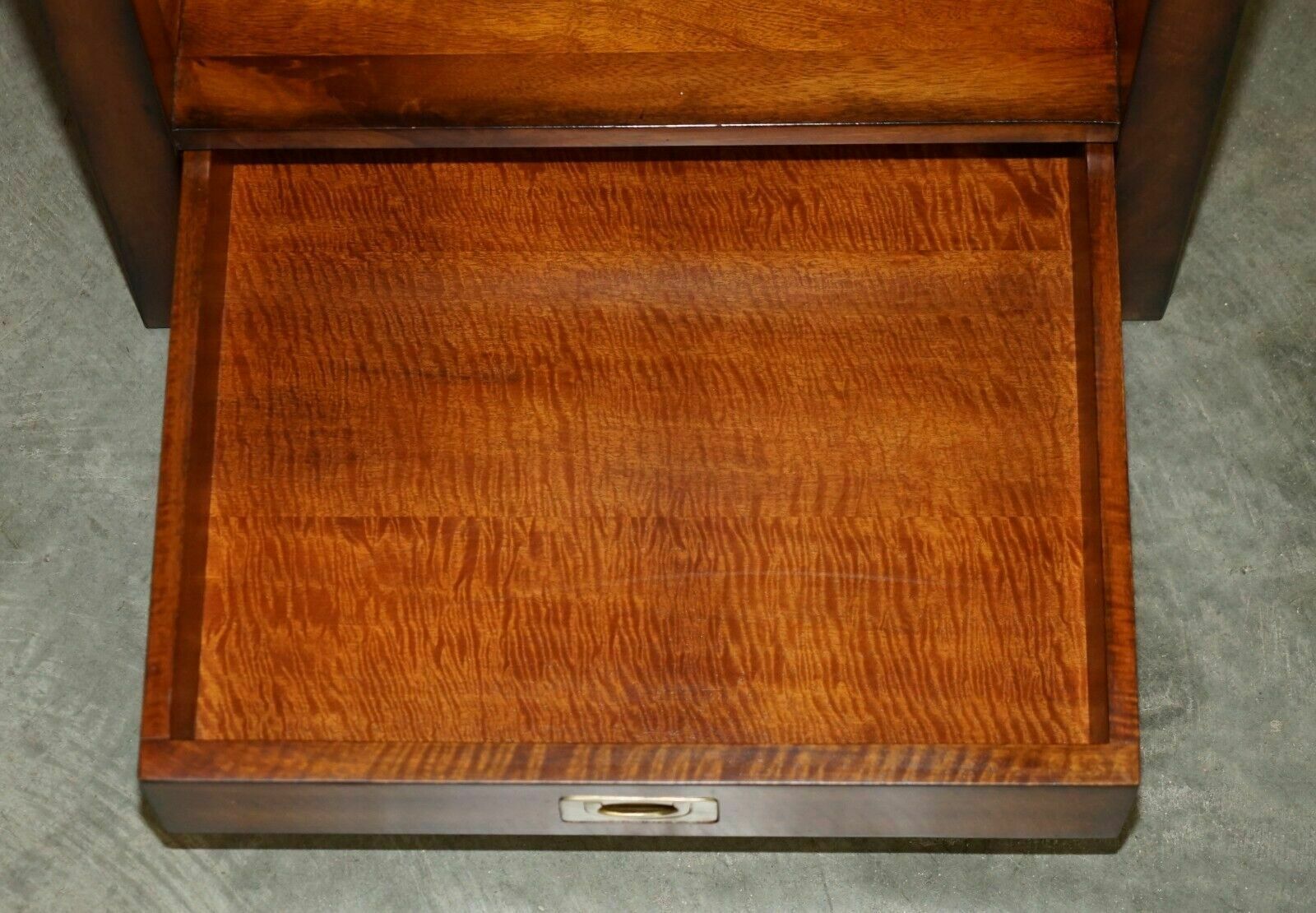 photo for sale Stunning Pair Of Two Tier Military Campaign Side End Tables Large Single Drawers