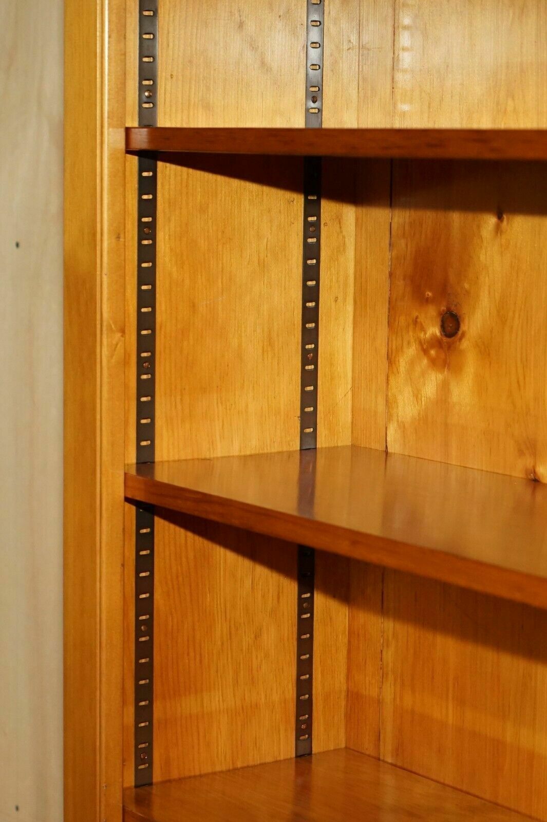 Pair Of Vintage Cherrywood Open Library Bookcases With Lockable Cupboard Bases photo buy