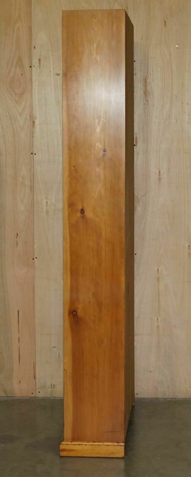 photo for sale Pair Of Vintage Cherrywood Open Library Bookcases With Lockable Cupboard Bases