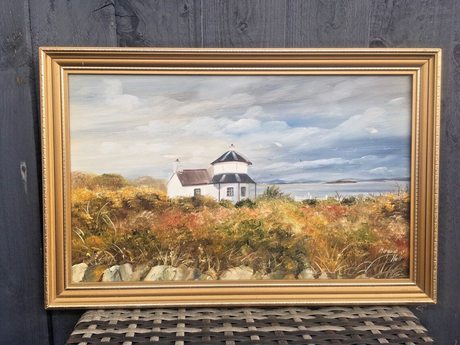 Original Margaret Hall Framed Oil On Board Painting Toll House Penrhos Anglesey