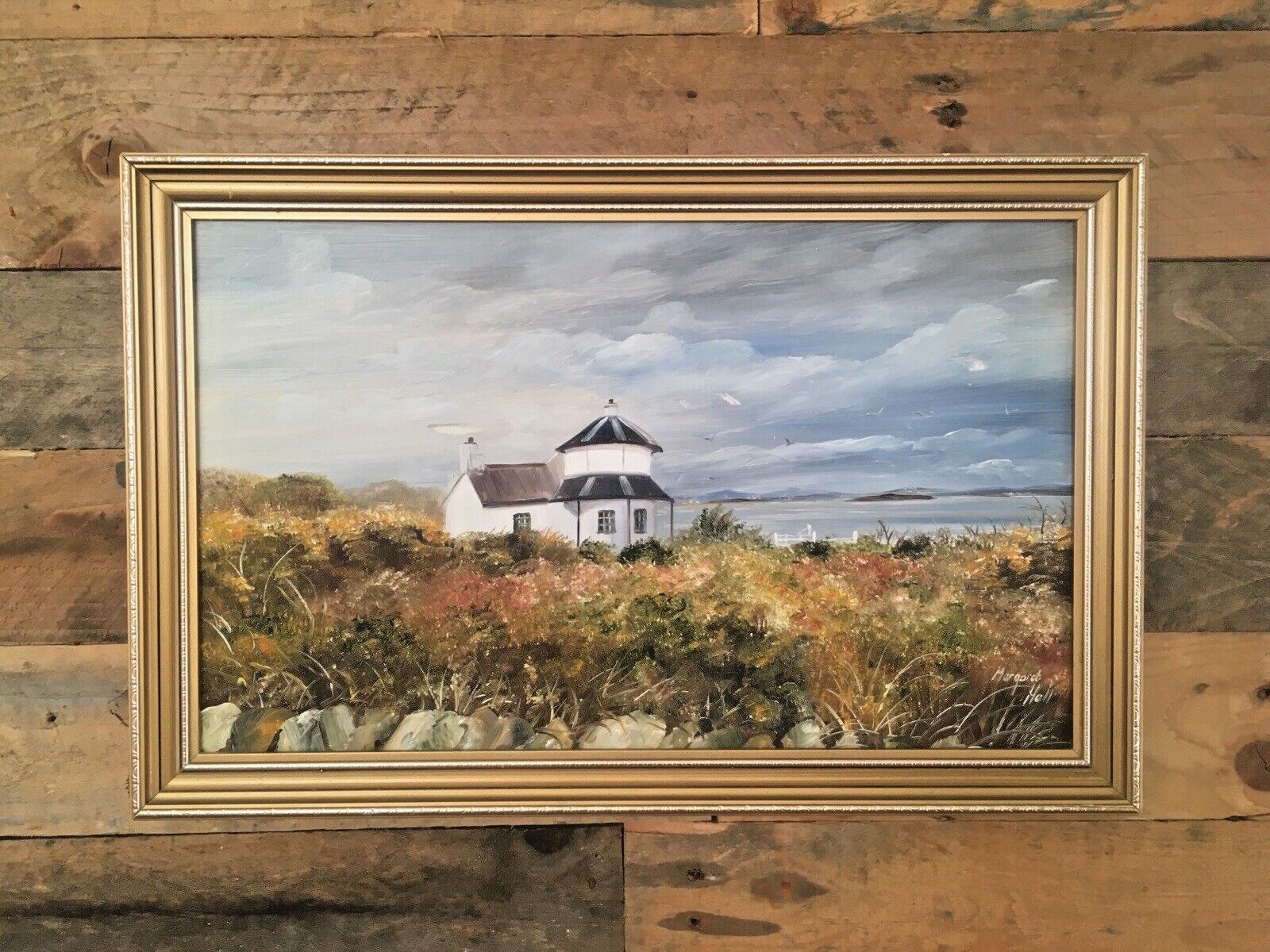 Original Margaret Hall Framed Oil On Board Painting Toll House Penrhos Anglesey photo Art