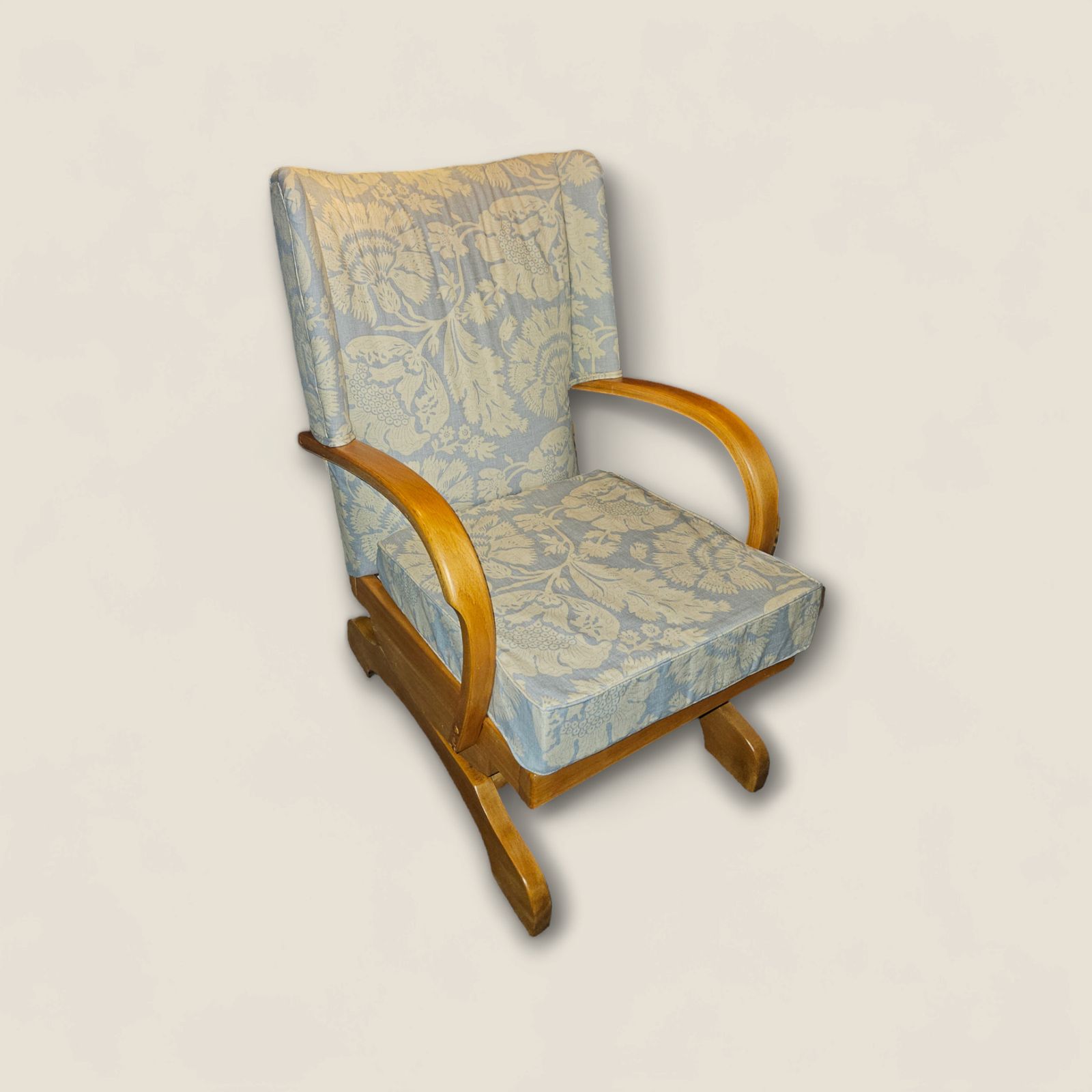 1950's Bentwood Reupholstered Rocking Chair photo furniture