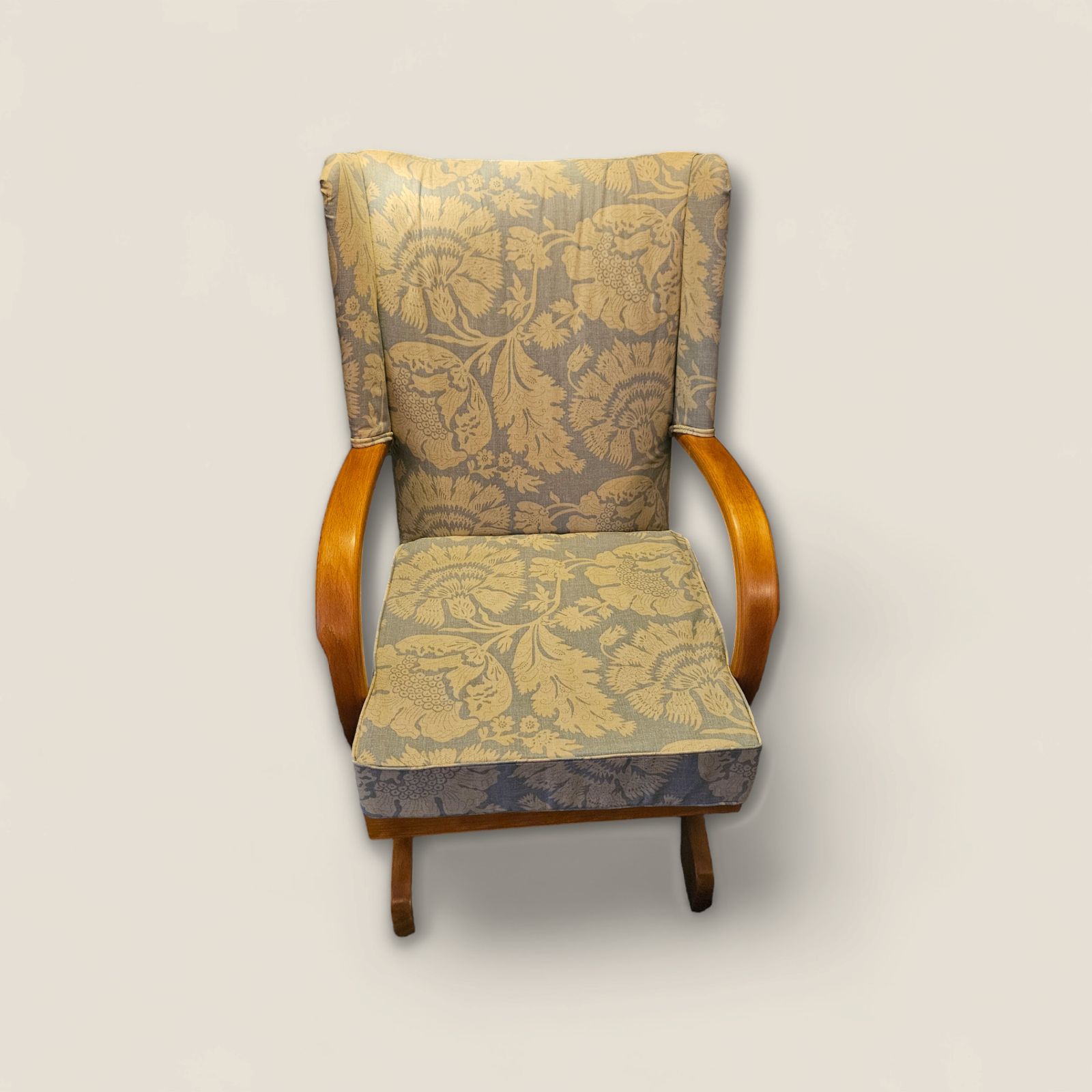 1950's Bentwood Reupholstered Rocking Chair photo for sale