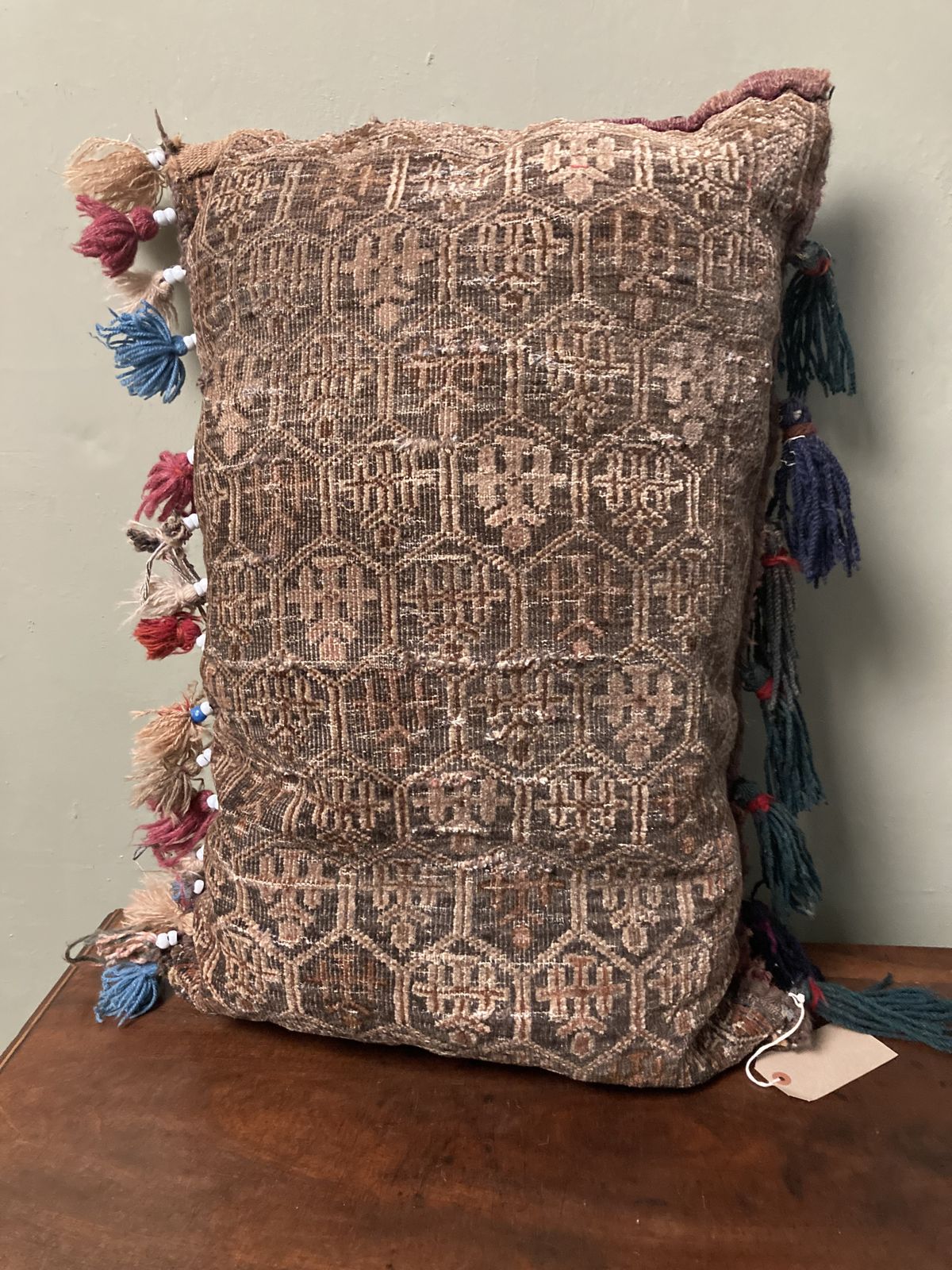 Large Antique Afghan Beluch Beaded Floor Cushion photo Textiles