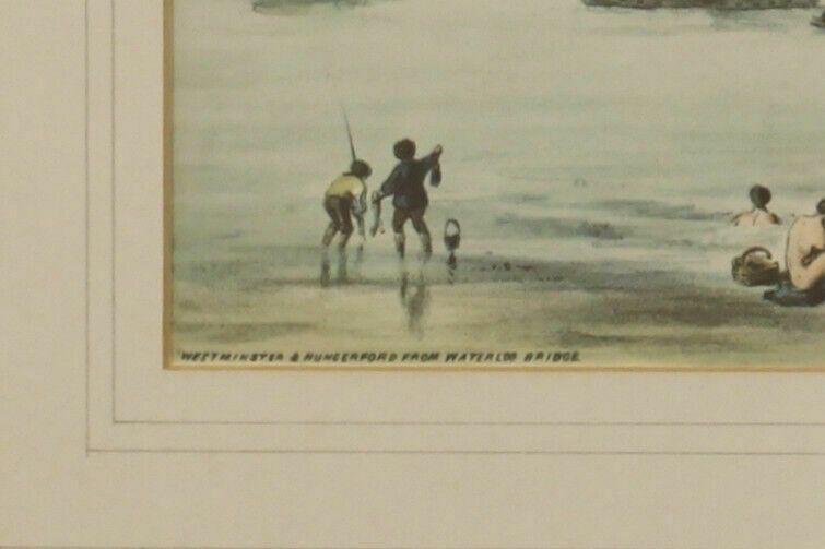Copy Of 18th Century Lithograph. Westminster & Hungerford From Waterloo Bridge photo Art