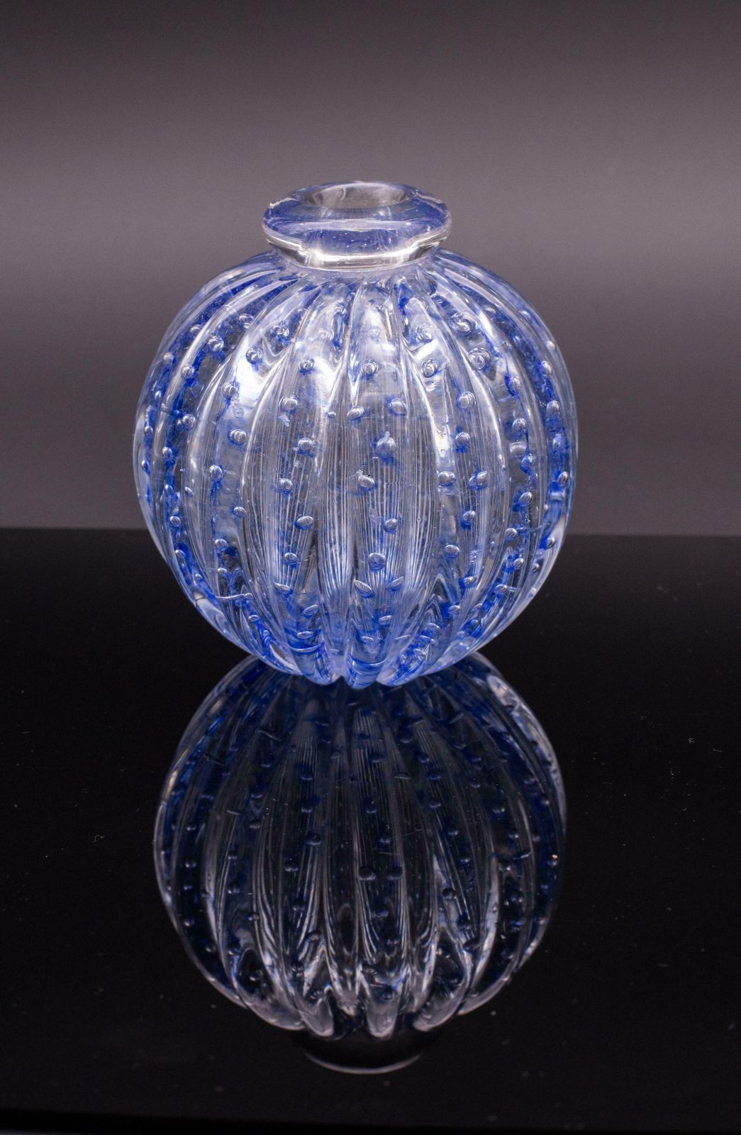 Set Of 2 Bubbles Blu Vase By Barovier E Toso, 1950s photo 981.0