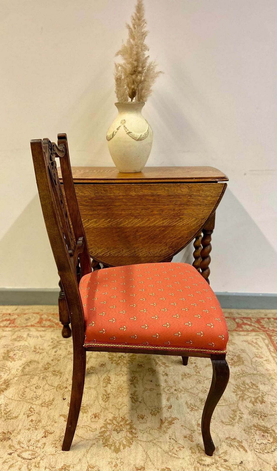Antique Bedroom Chair / Red Fabric Seat / Carved And Fret Cut Backs / Early 20th Century.T / Dates From Around The 1870s 1900s photo for sale