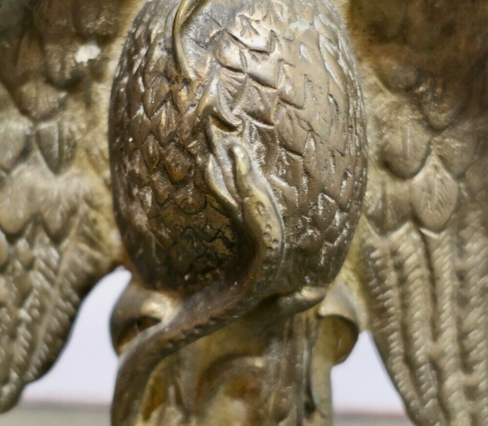 19th Century Eagle & Serpent Brass Door Stop photo for sale