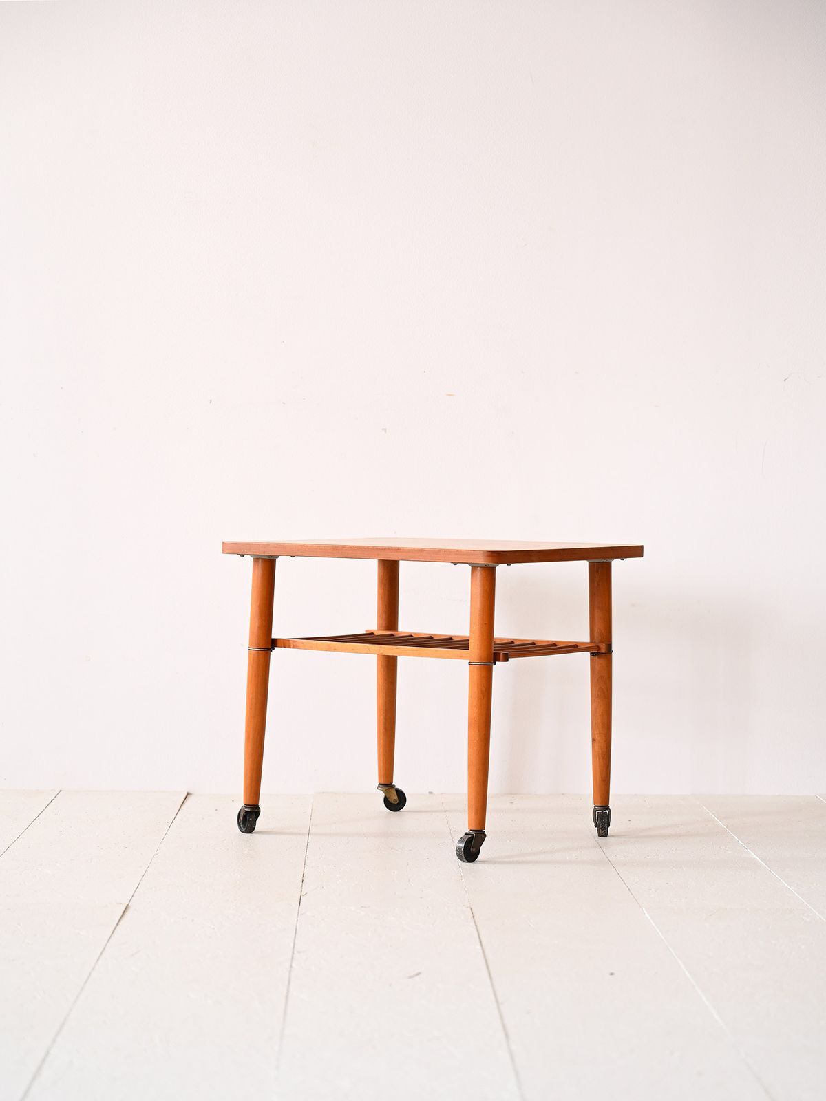 1960s Teak Coffee Table With Wheels photo Furniture