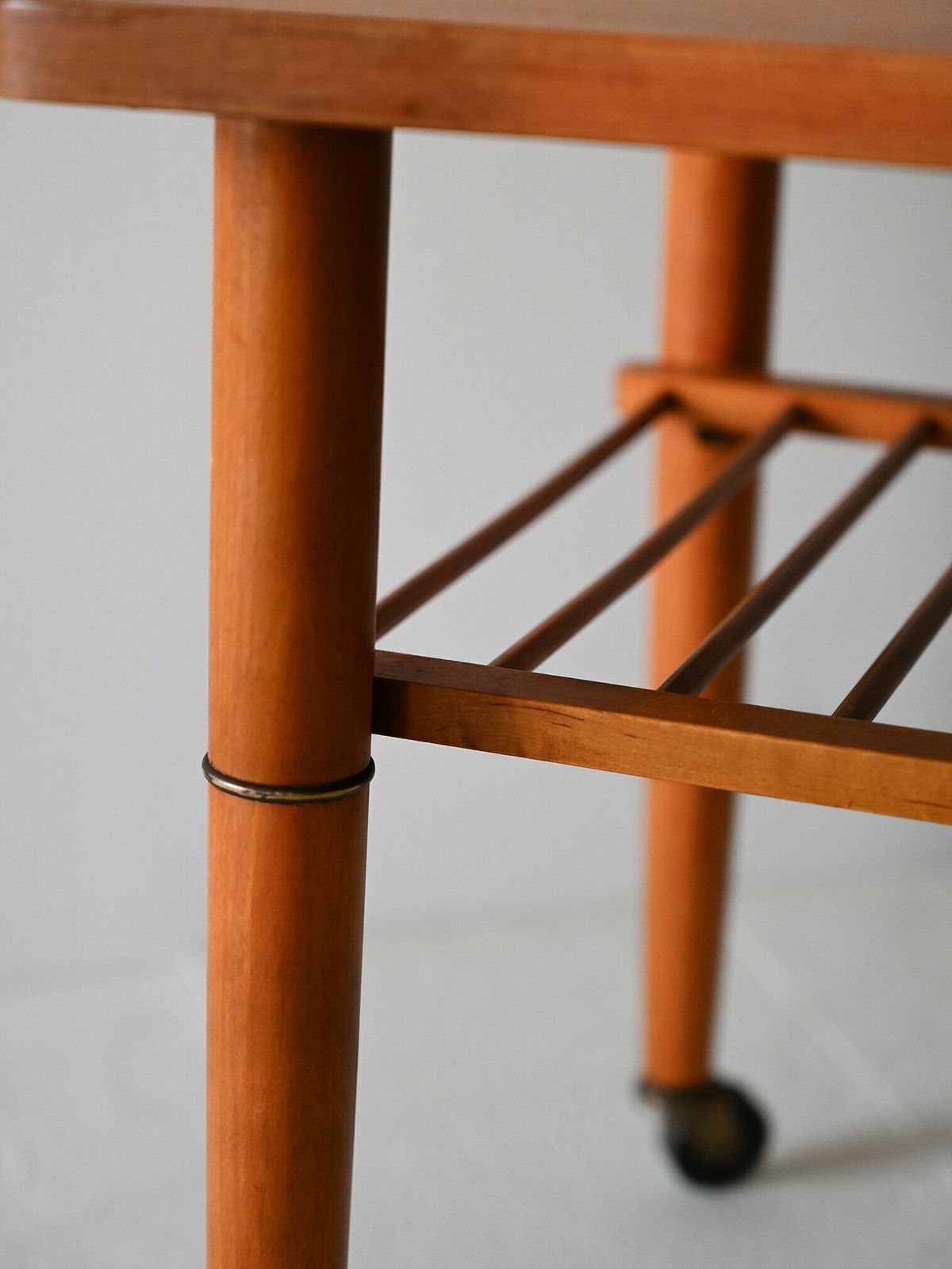 1960s Teak Coffee Table With Wheels photo vinterior