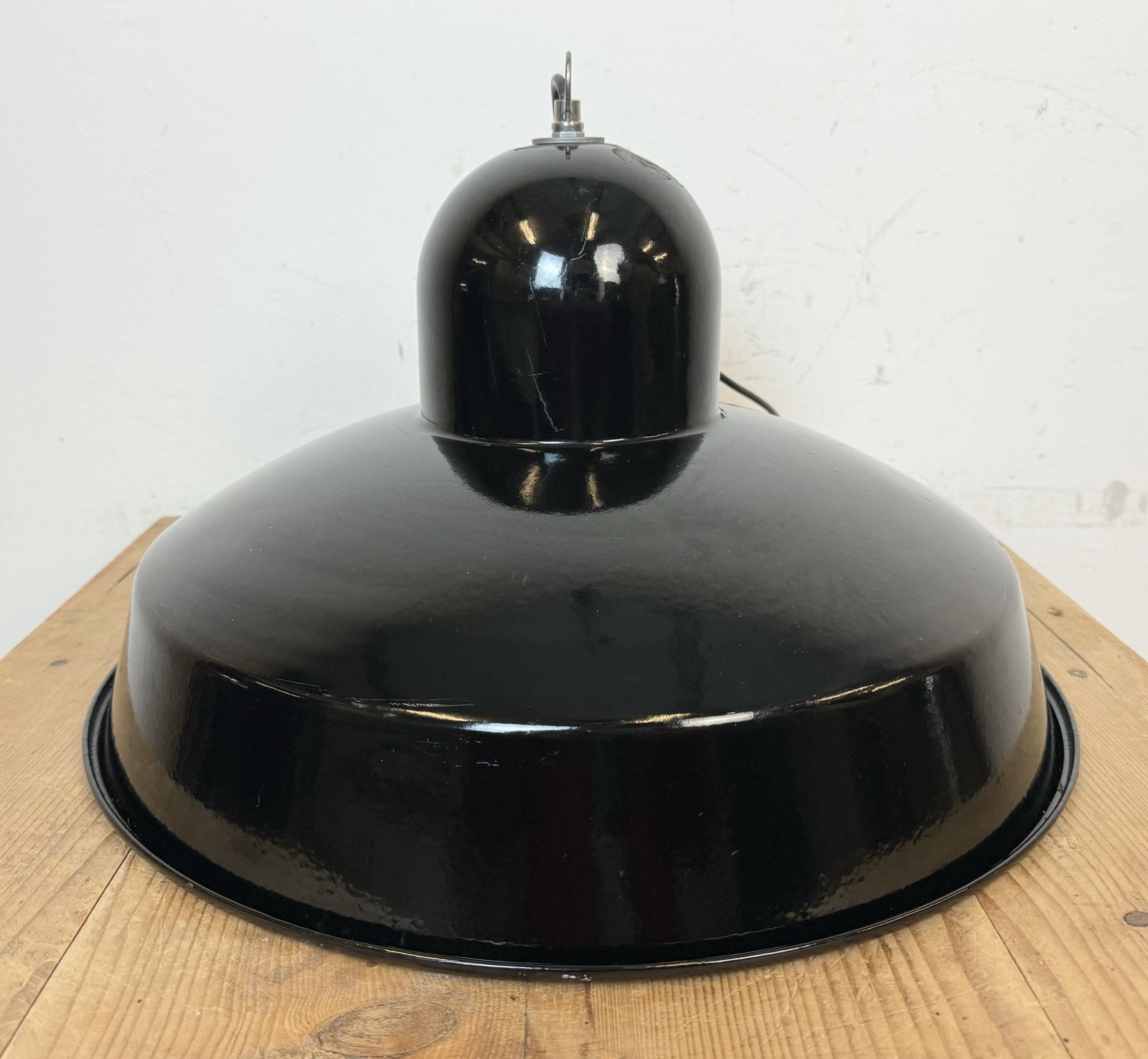 199.0 Industrial Black Enamel Factory Pendant Lamp, 1960s, 2x photo