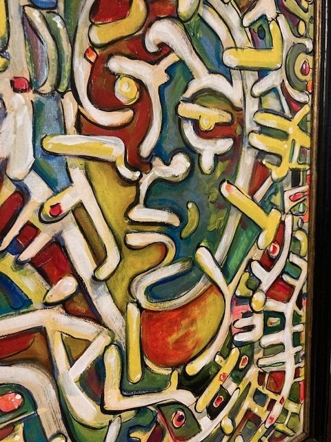 Contemporary Art Painting On Canvas Made With Acrylic Enamels. photo 684.0