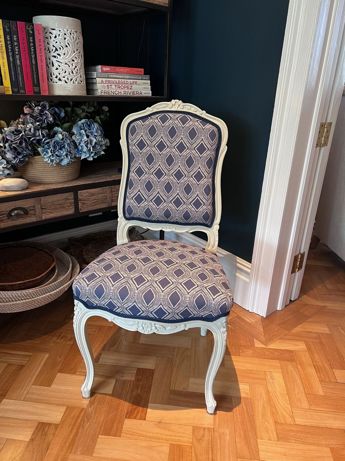 Carved Wood And Upholstery Dining Chair