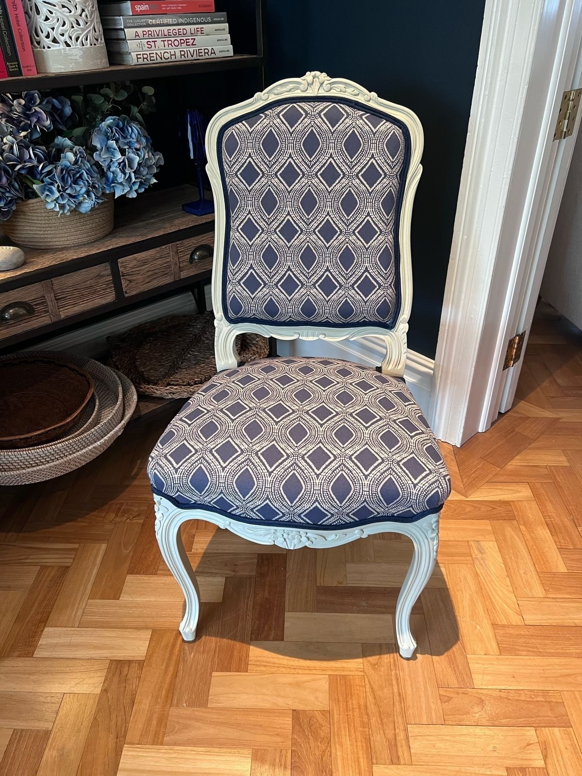 Carved Wood And Upholstery Dining Chair photo Furniture