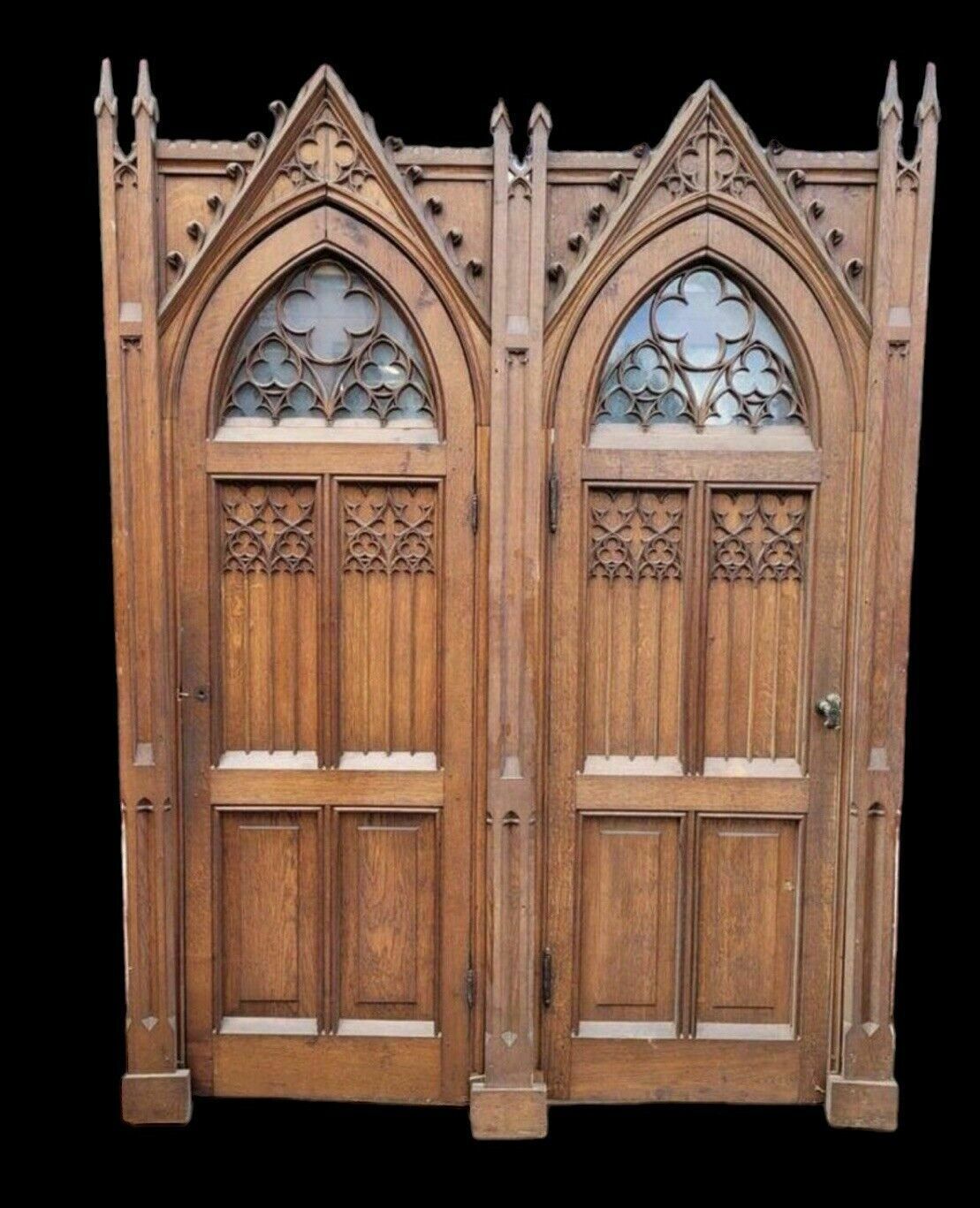 Large Gothic Tudor Arched Doors + Frame Antique Period Reclaimed Old Oak Set