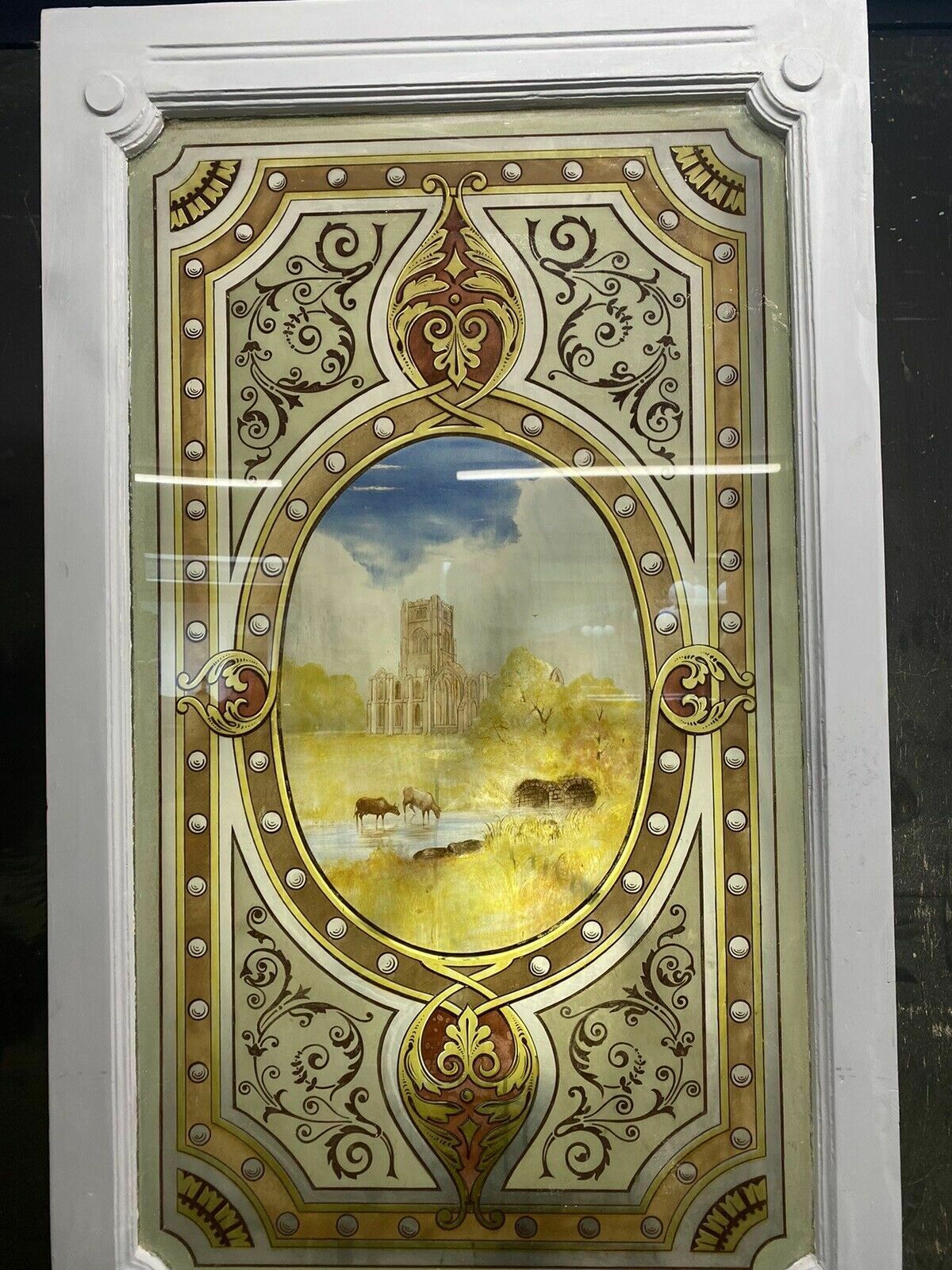 Victorian Stained Glass Door Reclaimed Period Old Antique Vestibule Internal photo for sale