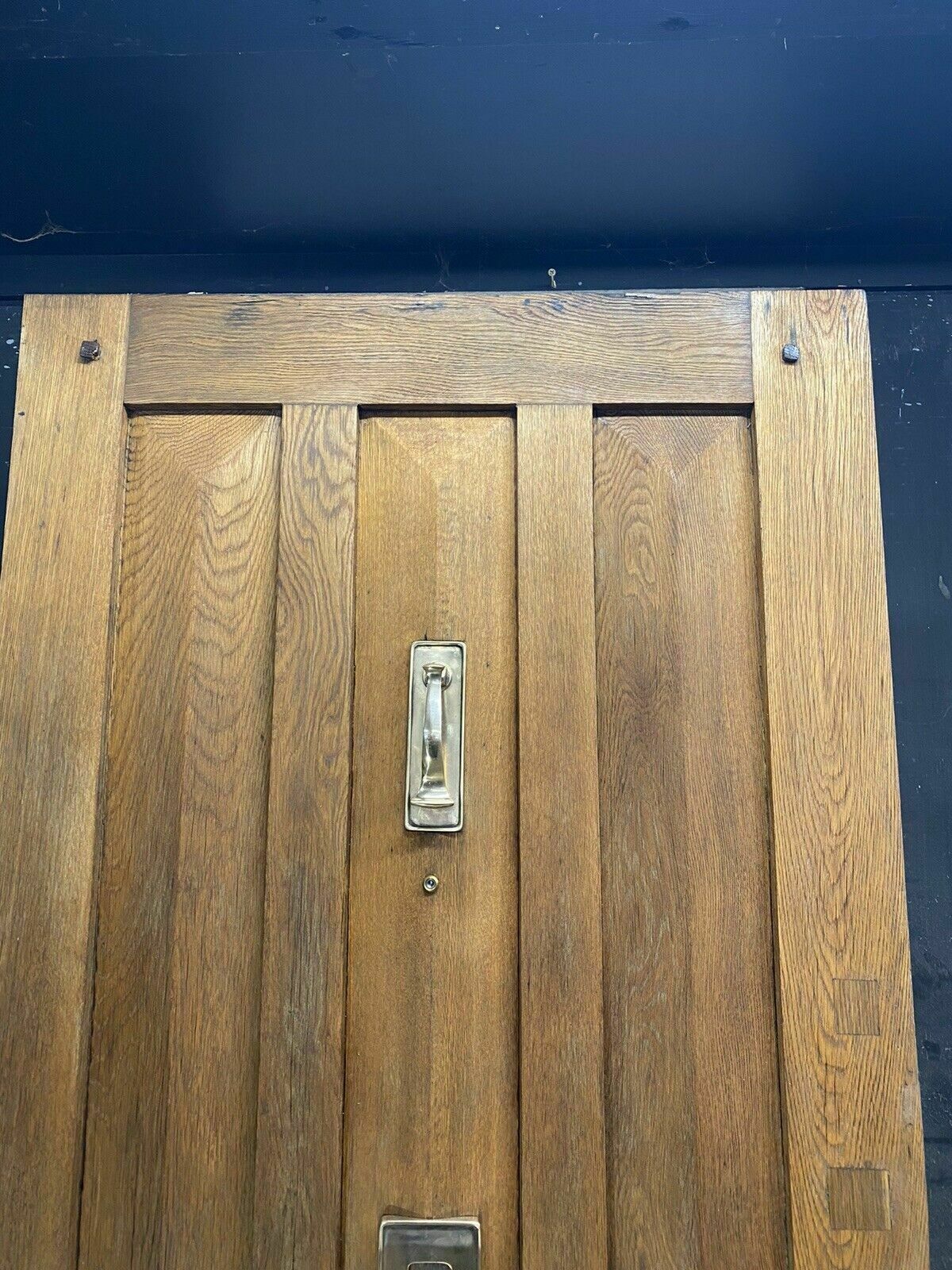 Solid Oak Front Door Old Period Antique Reclaimed Bronze Knocker Letterbox Wood photo furniture