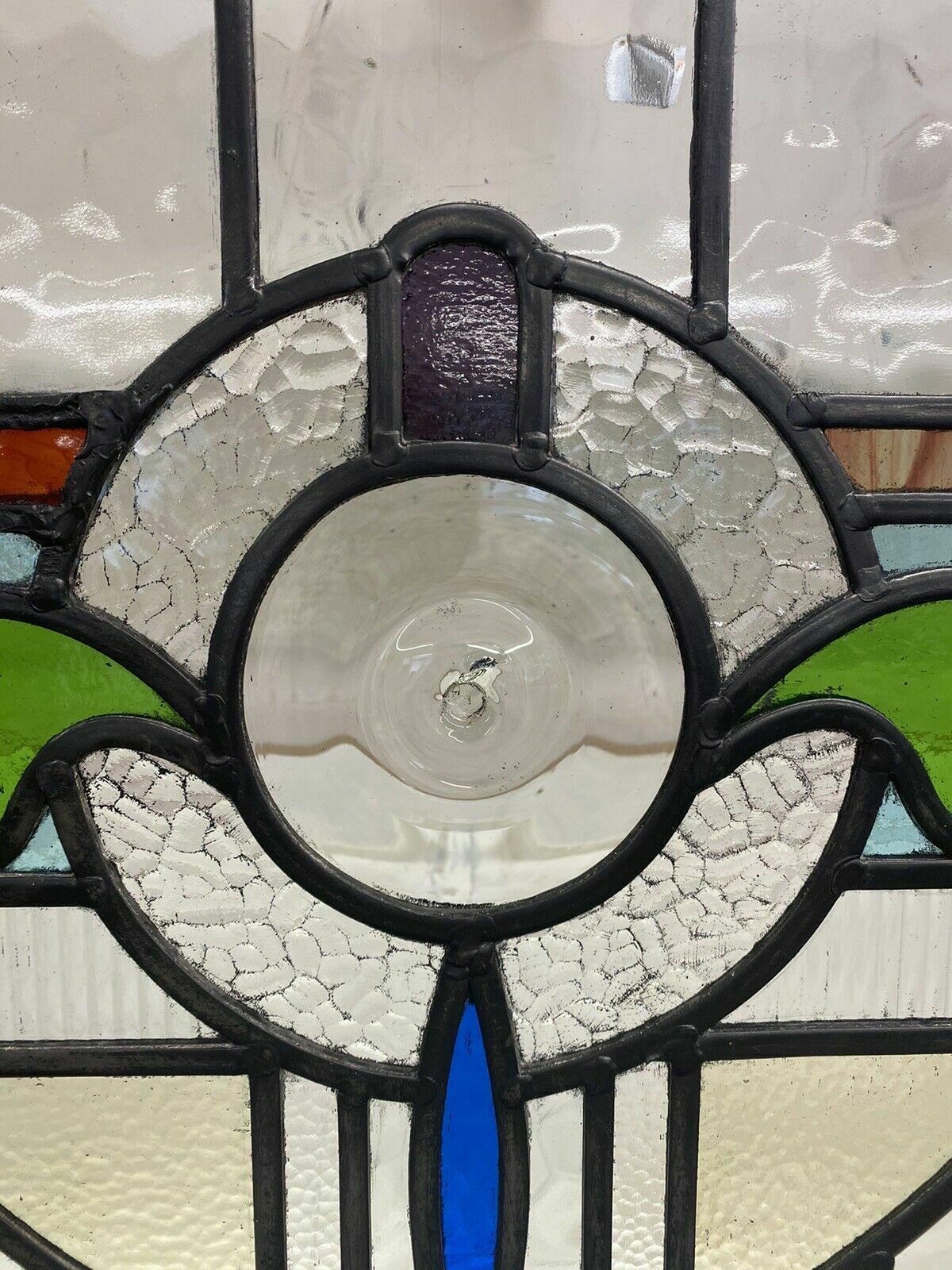 X Large Stained Glass Window Art Nouveau Antique Period Lead Old Reclaimed Wood photo Home Fixtures