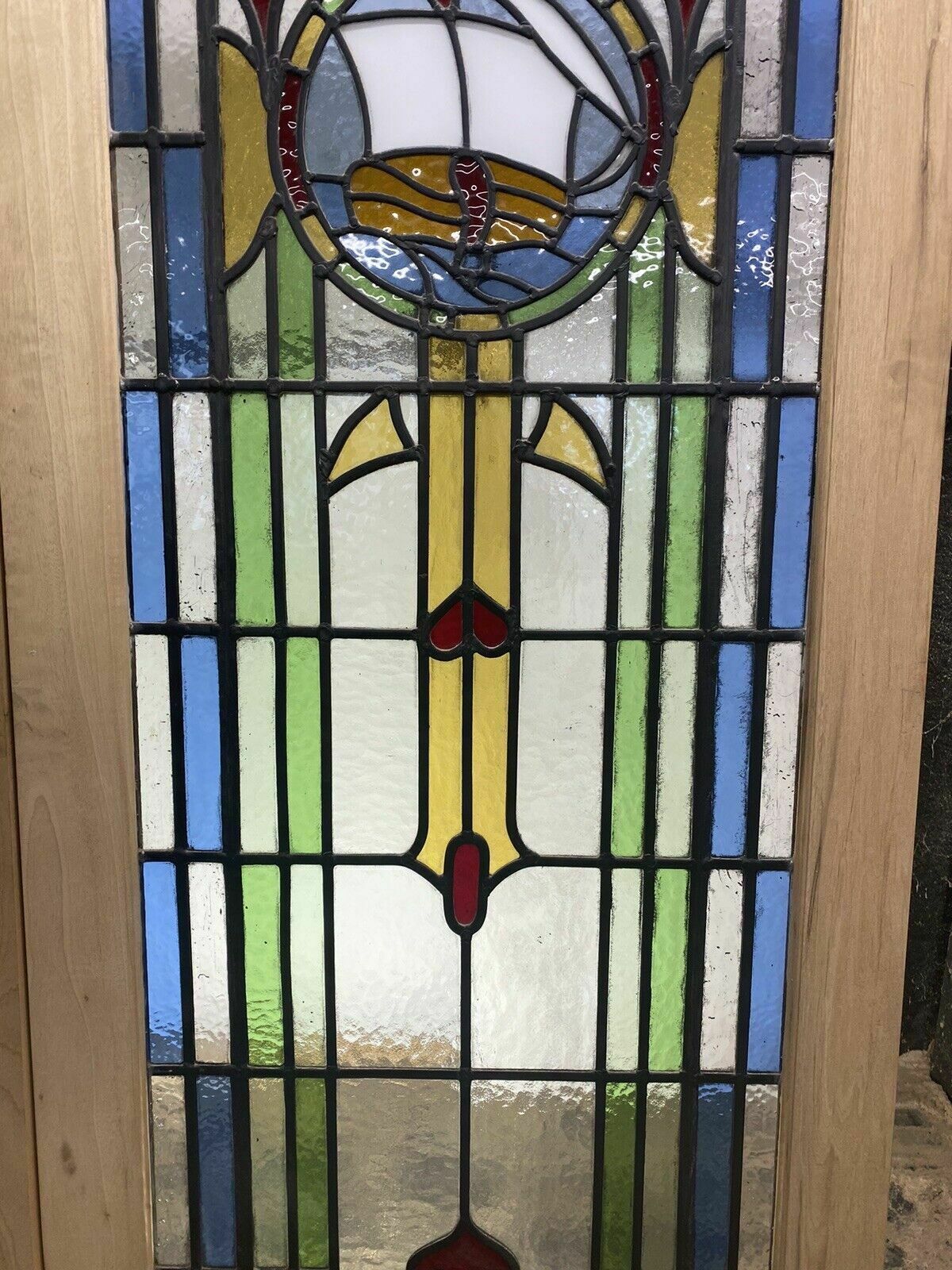 Art Deco Stained Glass French Doors Antique Period Reclaimed Old 20s 30s Leaded photo buy
