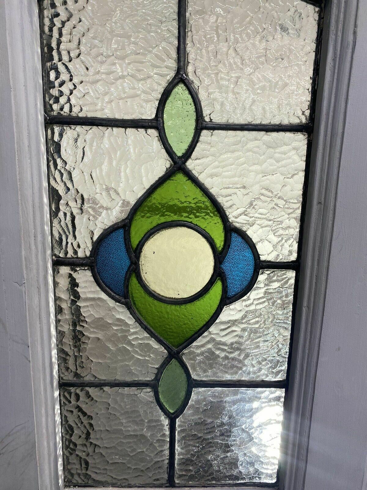 Edwardian Front Door Period Stained Glass Old Reclaimed Antique Lead Wood Pine photo vinterior