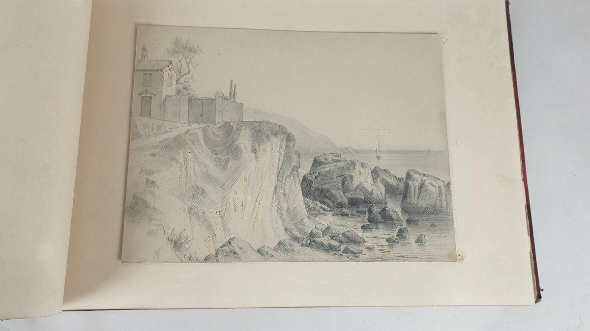 Album Of Travel Drawings, Xixth Century photo buy