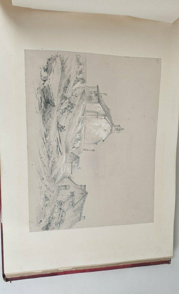 Album Of Travel Drawings, Xixth Century photo vintage