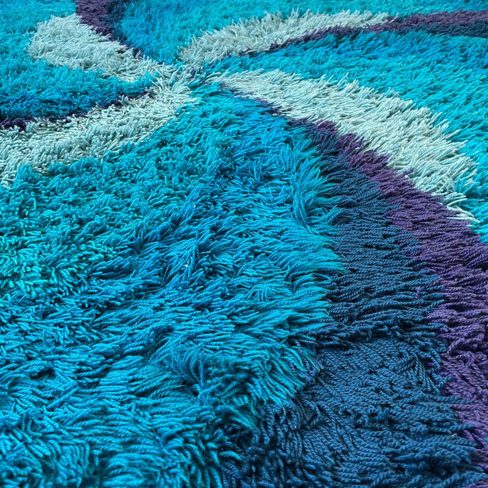 photo buy Extra Large Original Scandinavian High Pile Rya Rug By Ege Taepper, 1970s