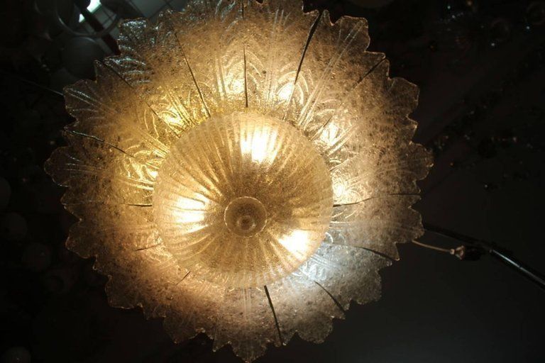 photo furniture Amazing Fantastic Chandelier Murano Art Glass 1970s Flower
