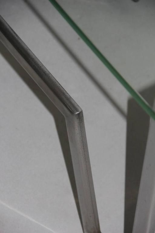 Table Of 1930s Minimalist French Metal Chrome Crystal Often Mid Century Modern photo buy